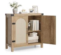 Garvee Aparador De Ratán Boho para Recibidor, Cocina, Comedor o Sala - Mueble Auxiliar con Almacenaje y Cajón - Diseño Elegante y Funcional - Ideal para Organización De Entrada