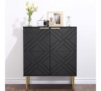 Garvee Aparador Moderno de Madera - Puertas Decorativas en Relieve - Amplio Espacio de Almacenamiento con estantes - Ideal para Comedor, Cocina, Entrada o salón - Buffet Elegante y Funcional - Color