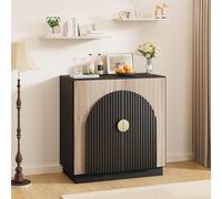 Garvee Aparador Moderno De Mediados De Siglo - Puertas De Lamas y Detalles Arqueados - Estantes Ajustables - Mueble De Almacenamiento para Salón, Comedor y Cocina