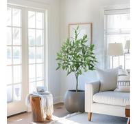 Garvee Árbol de eucalipto Artificial, Plantas Artificiales con Hojas de Seda realistas, árboles Artificiales para el hogar, Oficina, Sala de Estar, Dormitorio, vestíbulo, Porche, Interior y Exterior