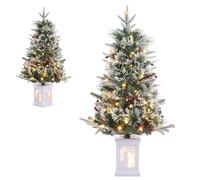 Garvee árbol de Navidad Artificial, árbol Artificial con 78 LED, Ramas realistas, Bayas Rojas, Copo de Nieve, para decoración navideña