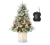 Garvee árbol de Navidad Artificial, árbol Artificial con 78 LED, Ramas realistas, Bayas Rojas, Copo de Nieve, para decoración navideña