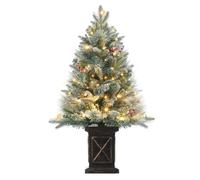 Garvee árbol de Navidad Artificial, árbol Artificial con 78 LED, Ramas realistas, Bayas Rojas, Copo de Nieve, para decoración navideña