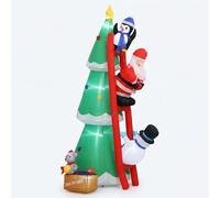 Garvee Árbol de Navidad Inflable de 180 cm con Luces LED Interiores, Decoración Navideña Autoinflable Impermeable para Jardín, Patio y Exterior, Incluye Estacas, Cuerdas y Adaptador EU, 1 Unidad