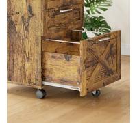 Garvee Archivador De Madera Seguro De 3 Cajones con Cerradura - Archivador Móvil Bajo El Escritorio, Organizador Compacto, Apto para Tamaño Carta/Legal/a4, Gabinete con Ruedas - Color Clásico