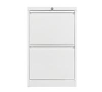 Garvee Archivador Metálico de 2 Cajones Ancho Armario de Oficina de Acero al Carbono para Carpetas Colgantes A4 y Folio Organizador de Documentos Resistente para Estudio, 74x45x90 cm, Blanco