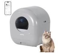Garvee Arenero Autolimpiable Inteligente Automático App Control Gris Claro | Caja Arena Multigato Gran Capacidad Sensor Seguridad Infrarrojo Diseño Compacto Fácil Limpieza Viaje