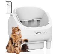 Garvee Arenero Autolimpiable para Gatos Mini-F, Caja de Arena Automática de Plástico ABS con Sistema de Seguridad Inteligente, Control de Olores y Limpieza Silenciosa, Capacidad de 65L, Color Blanco.