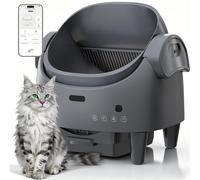 Garvee Arenero para Gatos Autolimpiable Grande 13L con Diseño Abierto y Seguridad Sensores - Control por App y Modo Automático para Hogares con Múltiples Gatos - Gris Frío