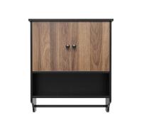 Garvee Armario De Pared para Baño con Barra para Toallas y Compartimentos Abiertos - Estante Ajustable - Montaje En Pared para Máxima Organización Baño, Sala o Cocina - Acabado En