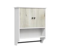 Garvee Armario De Pared para Baño con Barra para Toallas y Compartimentos Abiertos - Estante Ajustable - Montaje En Pared para Máxima Organización Baño, Sala o Cocina - Acabado En