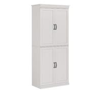 Garvee Armario despensa Alto Multifuncional para Comedor y Cocina - Mueble Independiente con Puertas y estantes Ajustables - Gran Capacidad de almacenaje para hogar - Blanco Antiguo o Gris