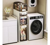 Garvee Armario Estrecho con Ruedas para baño, 4 Niveles, cajones y estantes de plástico Impermeable, Organizador Vertical Compacto para Ahorro de Espacio, Multiuso para baño, Cocina, Sala u Oficina,