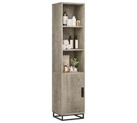 Garvee Armario Estrecho Empotrable, Mueble Auxiliar de Almacenamiento Vertical, Organizador Multiusos con Estructura Metálica y Tablero PB para Salón, Pasillo y Dormitorio, 40x36x178.5 cm, Gris