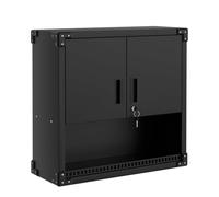 Garvee Armario metálico de Pared de 80 cm, Capacidad 109 kg - Estante Ajustable y Cerradura - Flotante, Ideal para Herramientas en Garaje, Taller, Cocina u Oficina - Negro