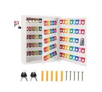 Garvee Armario para Llaves con Cerradura para Montaje en Pared, Caja de Llaves de Acero con 133 Ganchos y Etiquetas de Color, Incluye 2 Llaves, Organizador de Llaves para Oficina, Hotel, Flota y