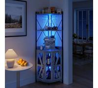 Garvee Armario para Vinos Robusto y Versátil: Estante Clásico de MDF para Bar, Ideal para Sala de Estar, Fácil de Limpiar y Práctico para Coleccionar Vinos, Gris