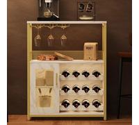 Garvee Armario para vinos Industrial con botellero Ajustable y Soporte para Cristal, Almacenamiento de Bebidas, Armario para Cocina, Comedor, salón, 70 x 35 x 92 cm, Retro