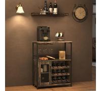 Garvee Armario para vinos Industrial, con botellero Ajustable y Soporte para Cristal, Almacenamiento de Bebidas, Armario para Cocina, Comedor, salón, 70 x 35 x 92 cm, Color Dorado