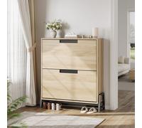 Garvee - Armario para Zapatos con 2 cajones abatibles con Estante Ajustable, Armario de Almacenamiento Estrecho para Entrada, Pasillo - Patas metálicas, Gran Capacidad