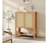 Garvee - Armario para Zapatos de ratán (5 Niveles) - Mueble de Entrada, Estante de Pared Bohemio para Pasillo, salón o Hall de Entrada, Roble Oscuro
