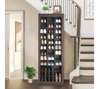 Garvee Armario Zapatero Alto De 10 Niveles con 27 Compartimentos, con Espacio para Botas Altas, Organizador Zapatero Alto Independiente para Recibidor, Pasillo o Armario, Marrón 61×35×186 cm