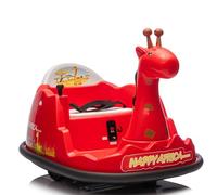 Garvee Auto Tamponadora para niños de 2 a 5 años, 6 V Coche eléctrico rotación de 360° con Luces LED, Mando a Distancia y música, Juguete a Prueba de Golpes para niños, Carga 30 kg (Rojo)