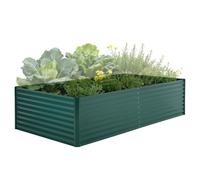 Garvee - Bandeja de cultivo elevada, acero galvanizado, 240 x 120 x 60 cm, 269 L, drenaje optimizado, montaje fácil, base abierta, ideal para verduras, flores, hierbas, funda para invernadero con