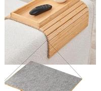 Garvee Bandeja Plegable de Brazo para sofá - Madera 3 en 1, Soporte Desmontable para Tazas, Antideslizante, Mesa Auxiliar para Bebidas, Snacks y Dispositivos - Ideal para Sala - Color Primary Color