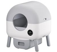 Garvee Bandeja Sanitaria Inteligente para Gatos, Autolimpieza Automática, Control por App, Arena para Gatos Grande, Segura y Silenciosa, Fácil De Limpiar, para Gatos Medianos y Grandes, Gris Claro