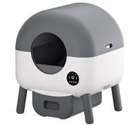Garvee Bandeja Sanitaria Inteligente para Gatos, Autolimpieza Automática, Control por App, Arena para Gatos Grande, Segura y Silenciosa, Fácil De Limpiar, para Gatos Medianos y Grandes, Gris Oscuro