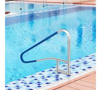 Garvee Barandilla de Seguridad para Piscina Enterrada y Bañera, Acero Inoxidable 304, Soporte hasta 170 kg, Cubierta Antideslizante, Base de Instalación Rápida, Ideal para Baño y Spa, 137 x 91 cm