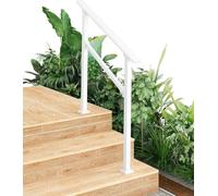 Garvee Barandillas para escalones al aire libre, kit de barandilla de escalera de metal de 3 escalones, pasamanos de acero para porche, cubierta y escalones de hormigón, barandilla de escalera