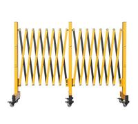 Garvee Barrera de seguridad extensible de metal - Valla retráctil portátil con ruedas, control de tráfico y zona de astillero, uso industrial, L: 701 cm, altura: 103 cm