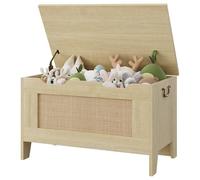 Garvee Baúl de Almacenaje baules de mimbre, baul almacenaje interior, Baul Juguetes Infantil,Para Entrada y Dormitorio.Color Madera Natural, 76×40×50 cm