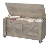 Garvee Baúl de Almacenaje con Banco de Madera, Organizador Multifuncional para Salón, Dormitorio y Pasillo, 100×40×53 cm, Color Gris
