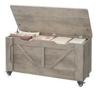 Garvee Baúl de Almacenaje con Banco de Madera, Organizador Multifuncional para Salón, Dormitorio y Pasillo, 100×40×53 cm, Color Gris