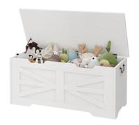 Garvee Baúl de Almacenamiento 100cm, Banco con Tapa y Diseño en X, Organizador de Juguetes y Zapatos, Banco para Dormitorio, Blanco