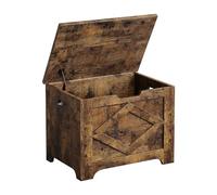 Garvee Baúl de almacenamiento de madera de 39.4" con marco metálico - Organizador grande gris con asiento acolchado para dormitorio y sala