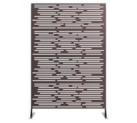 Garvee Biombo de Exterior y Panel de Privacidad, Celosía de Hierro Resistente para Plantas Trepadoras, Separador de Ambientes Decorativo para Jardín Terraza Balcón Patio, 117x180 cm, Marrón