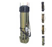 Garvee - Bolsa de pesca con gran capacidad impermeable, almacenamiento multifunción para cañas y accesorios, plegable y fácil de transportar - Regalo perfecto para pescador - Verde ejército - 123 x 34