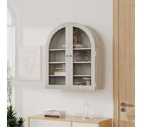 Garvee Botiquín Moderno Arqueado De Pared con Puertas De Cristal y Estante Ajustable. Organizador De Almacenamiento para Baño y sobre Inodoro Que Ahorra Espacio. Versátil para Cocina y Sala De Estar.
