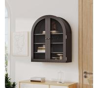 Garvee Botiquín Moderno Arqueado De Pared con Puertas De Cristal y Estante Ajustable. Organizador De Almacenamiento para Baño y sobre Inodoro Que Ahorra Espacio. Versátil para Cocina y Sala De Estar.