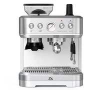 Garvee Cafetera Italiana Automática con Molinillo Integrado - 15 Bares y Control PID - Espresso Profesional en Casa con Boquilla de Vapor, Depósito 2,3L, Acero Inoxidable, Plateado