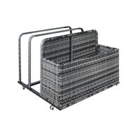 Garvee Caja de almacenamiento de ratán de polietileno para piscina al aire libre, ruedas giratorias para una fácil movilidad, organizador de piscina resistente, para flotadores, patio, piscina y playa