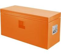 Garvee Caja de Herramientas Metálica para Coche 38 × 38 × 61 cm Naranja, Cofre Organizador de Acero Resistente Tapa Ranurada para Taller, Naranja