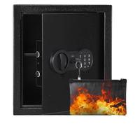 Garvee Caja de seguridad de acero con doble sistema de cierre, resistente al fuego, impermeable, alarma, compartimento extraíble, montaje en pared/suelo, para dinero, joyas, documentos, 360 x 320 x
