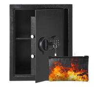 Garvee Caja de seguridad de acero con doble sistema de cierre, resistente al fuego, impermeable, alarma, compartimento extraíble, montaje en pared/suelo, para dinero, joyas, documentos, 420 × 350 ×