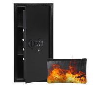 Garvee Caja de seguridad de acero con doble sistema de cierre, resistente al fuego, impermeable, alarma, compartimento extraíble, montaje en pared/suelo, para dinero, joyas, documentos, 700 × 350 ×