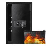 Garvee Caja fuerte de 70 litros con código numérico, llaves y bolsa ignífuga, caja fuerte para casa/hotel, alarma, estante ajustable, caja fuerte para hotel, dinero en efectivo, joyas y documentos